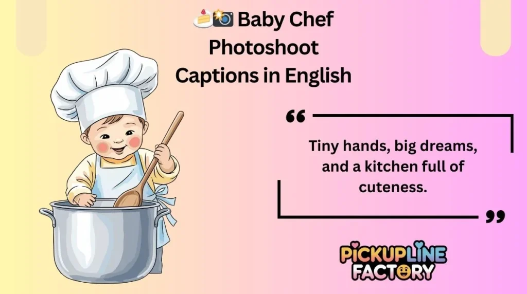 🍰📸 Baby Chef Photoshoot Captions in English