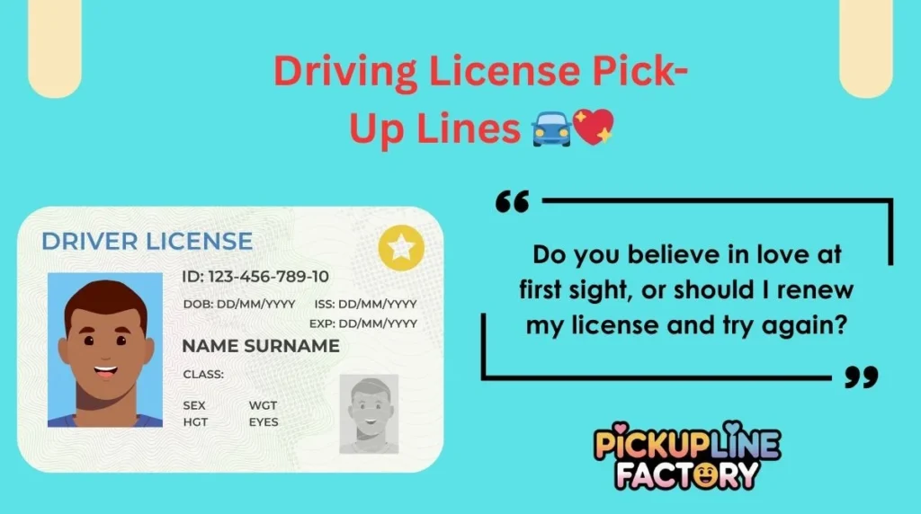 Driving License Pick-Up Lines šš