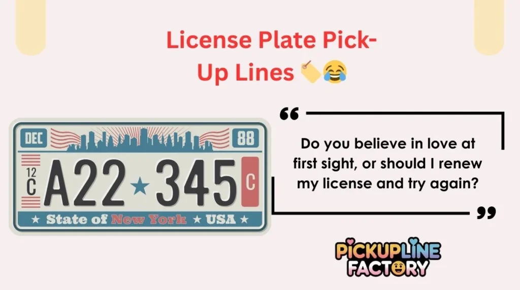 License Plate Pick-Up Lines š·ļøš