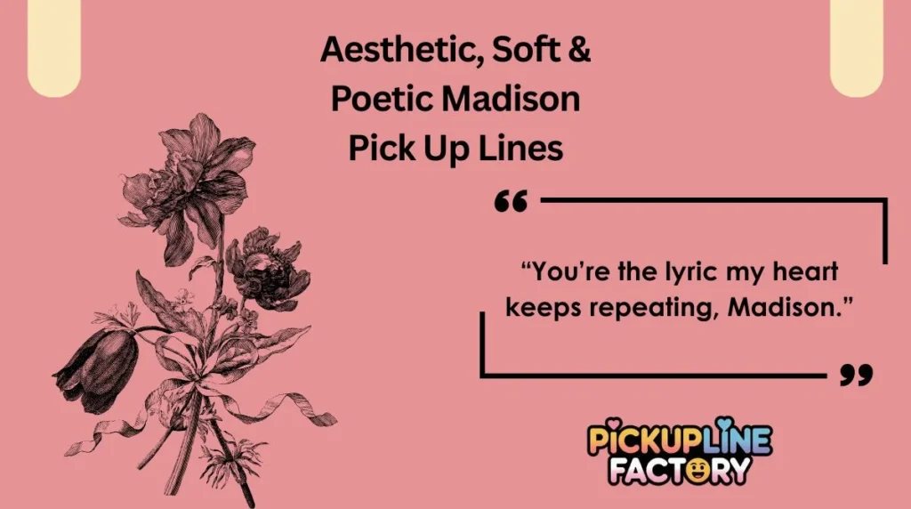 Aesthetic, Soft & Poetic Madison Pick Up Lines