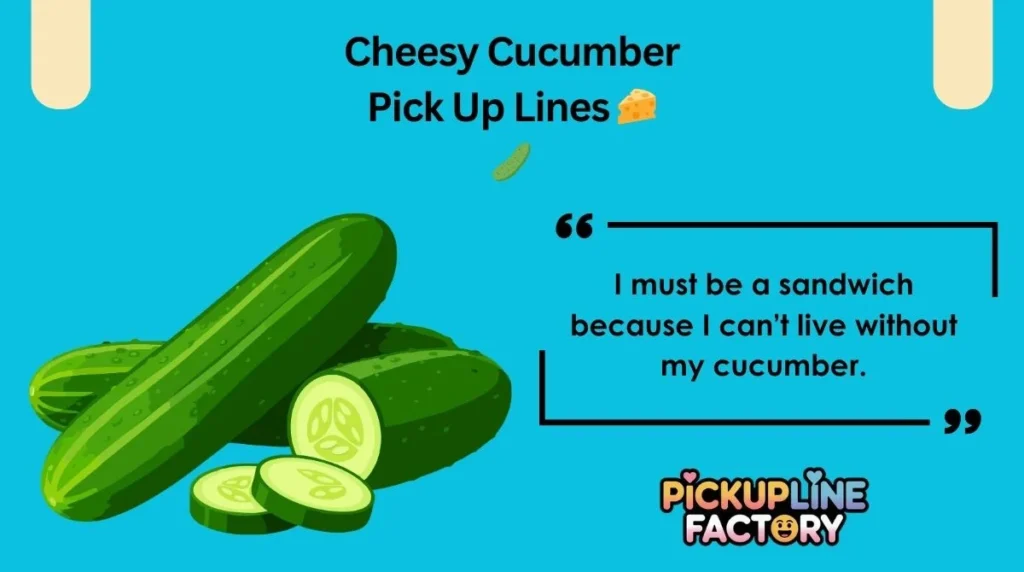 Cheesy Cucumber Pick Up Lines 🧀🥒