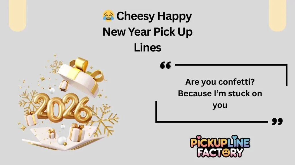 😂 Cheesy Happy New Year Pick Up Lines