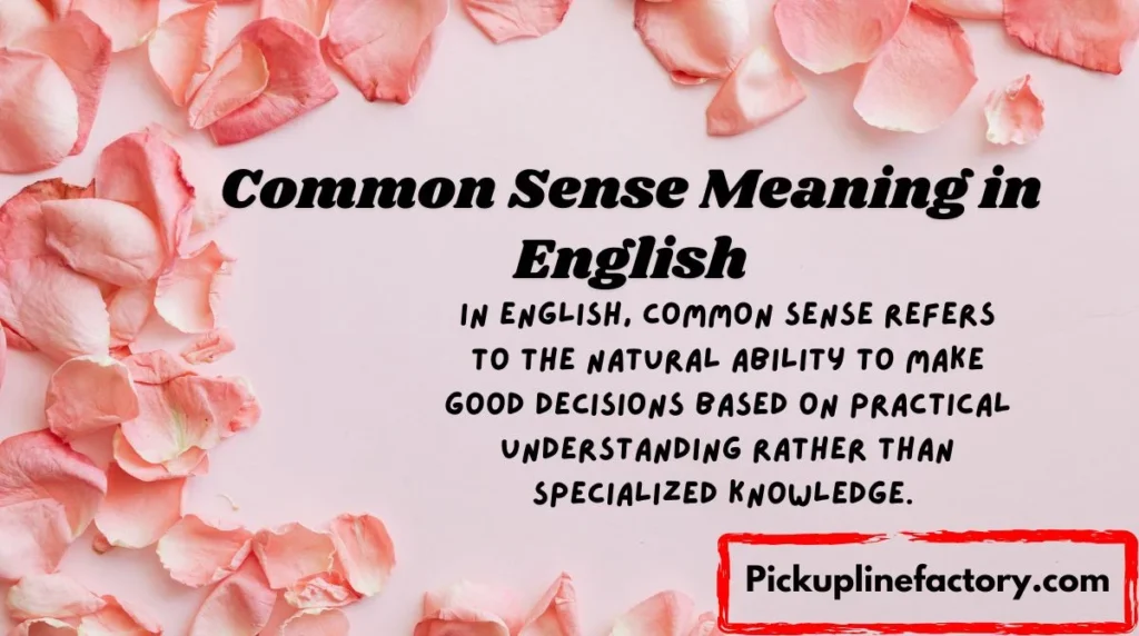 Common Sense Meaning in English