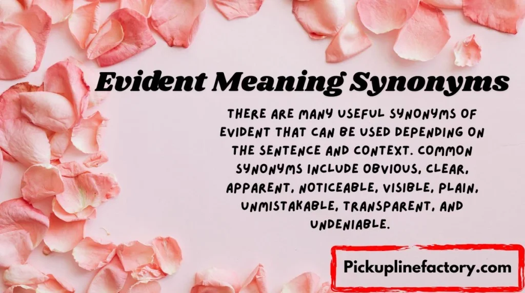 Evident Meaning Synonyms