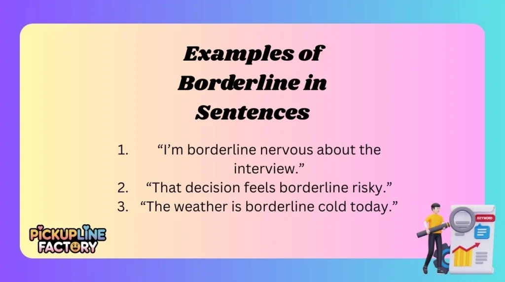 Examples of Borderline in Sentences