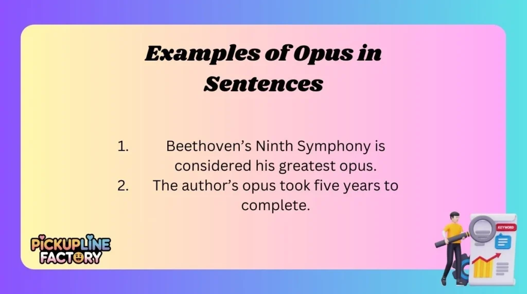Examples of Opus in Sentences