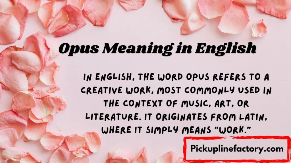 Opus Meaning in English
