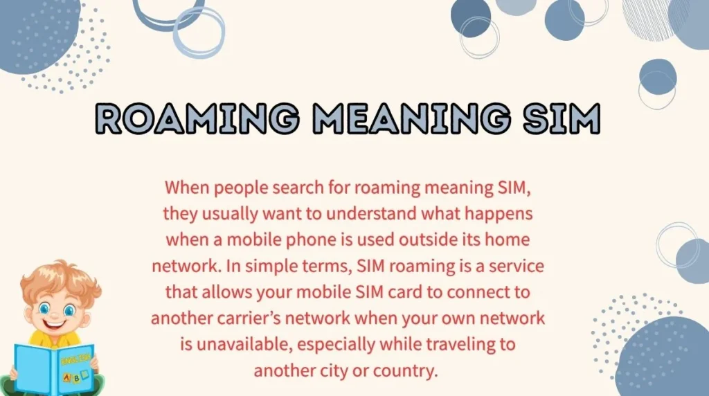 Roaming Meaning SIM