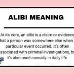 Alibi Meaning
