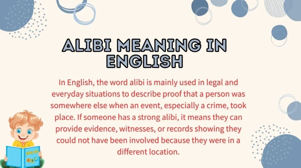 Alibi Meaning in English