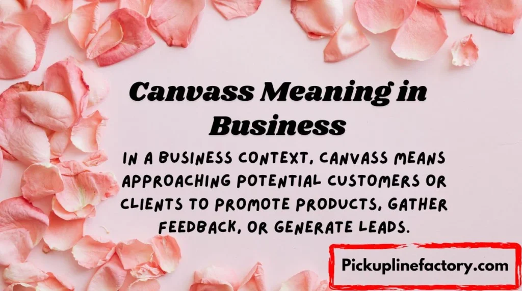 Canvass Meaning in Business