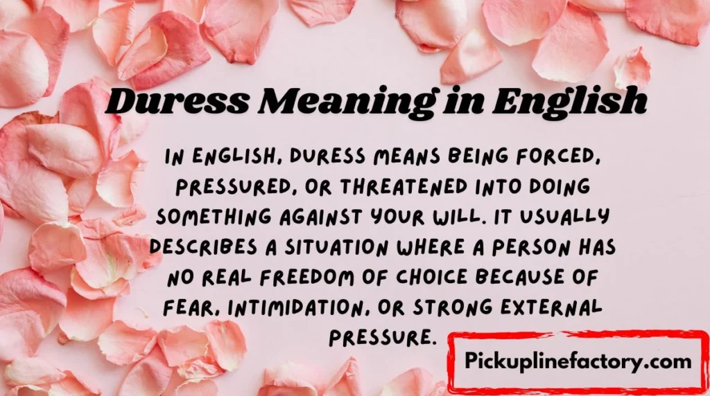 Duress Meaning in English
