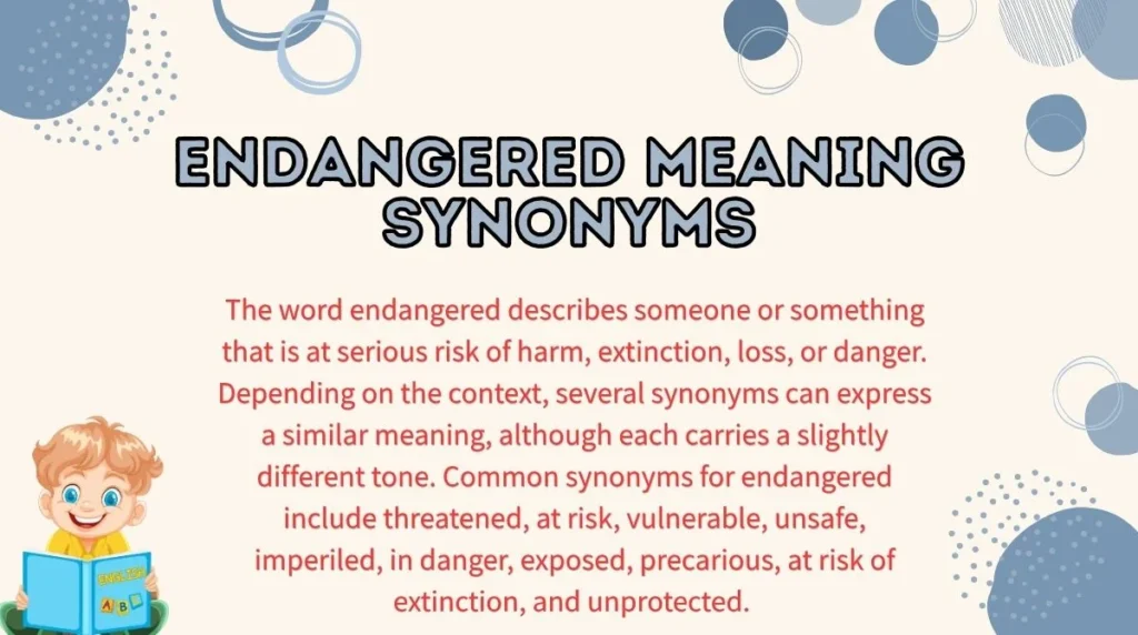 Endangered Meaning Synonyms