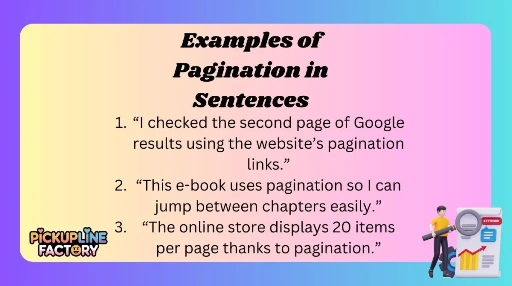 Examples of Pagination in Sentences