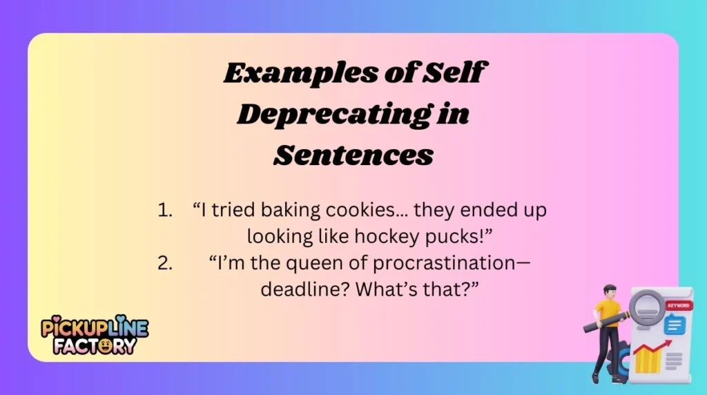 Examples of Self Deprecating in Sentences