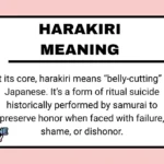Harakiri Meaning