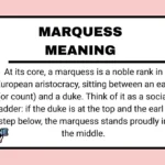 Marquess Meaning