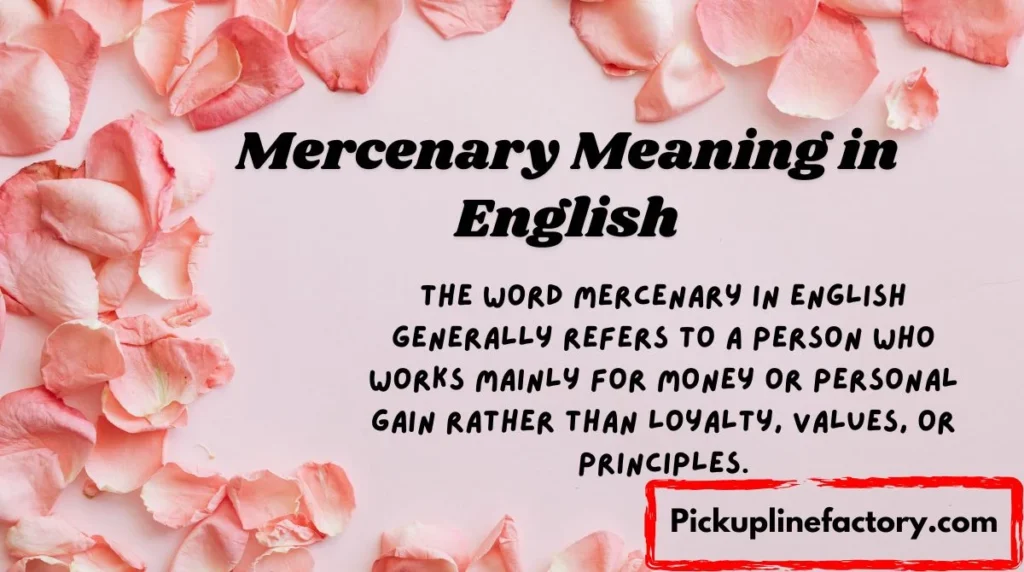 Mercenary Meaning in English