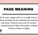 Page Meaning