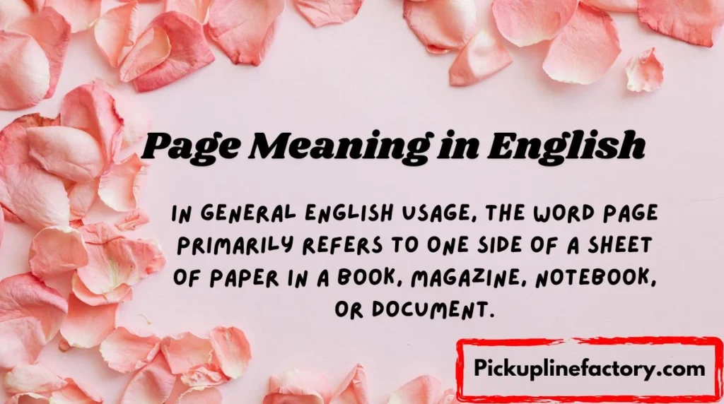 Page Meaning in English