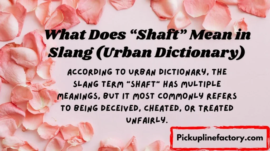 What Does “Shaft” Mean in Slang (Urban Dictionary)