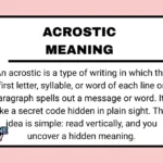 Acrostic Meaning