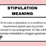 Stipulation Meaning