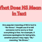 What Does NS Mean in Text